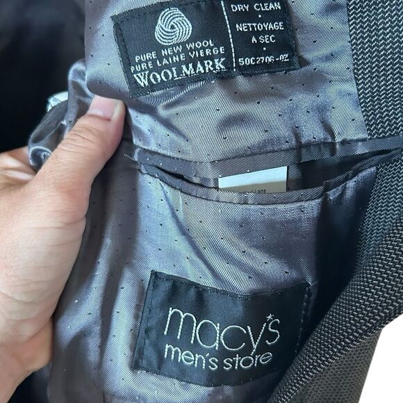 Calvin Klein Macys Mens Store Herringbone Blazer union made 40 R - Picture 4 of 8